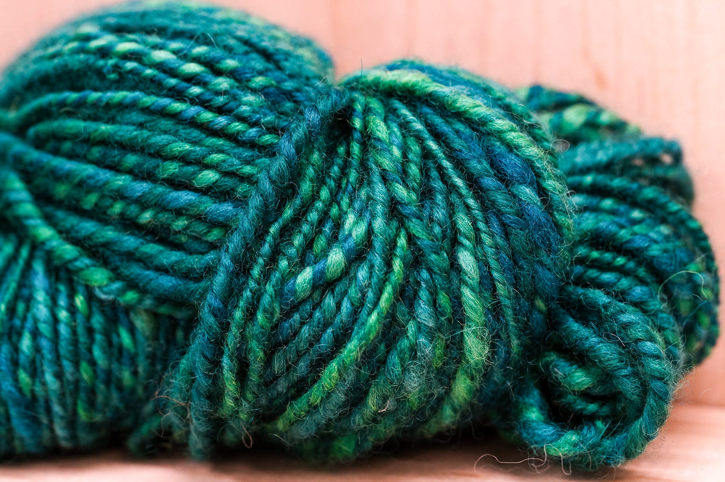 Handspun Sea Green Worsted/DK Yarn Using 100% Wool