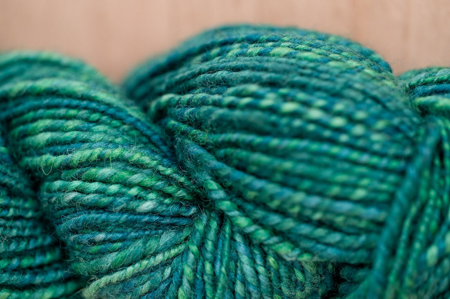 Handspun Sea Green Worsted/DK Yarn Using 100% Wool