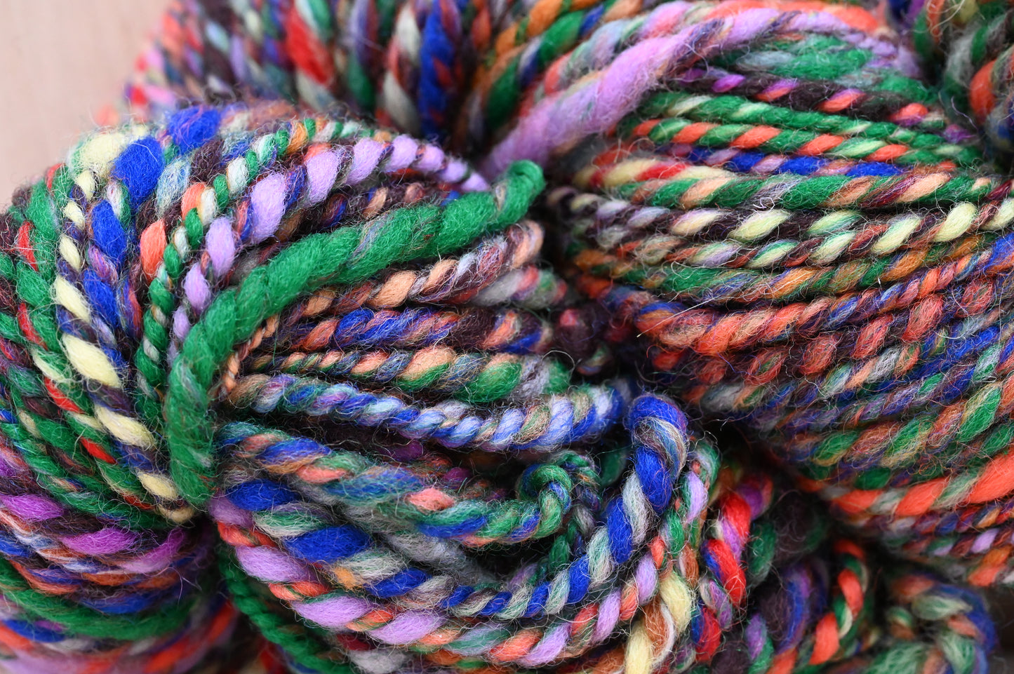Handspun Rich and Lively Autumn Yarn Using 100% Wool