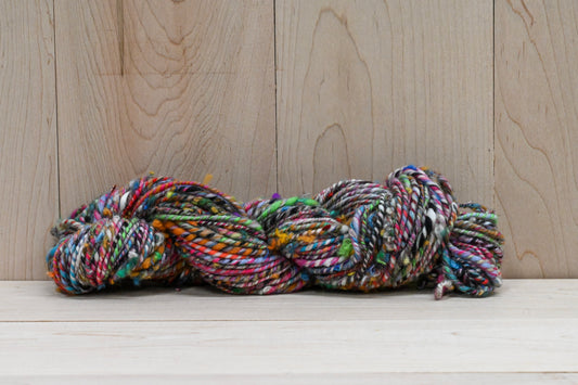 Handspun Concrete Flowers Textured Art Yarn Using Recycled Fibers and Wool