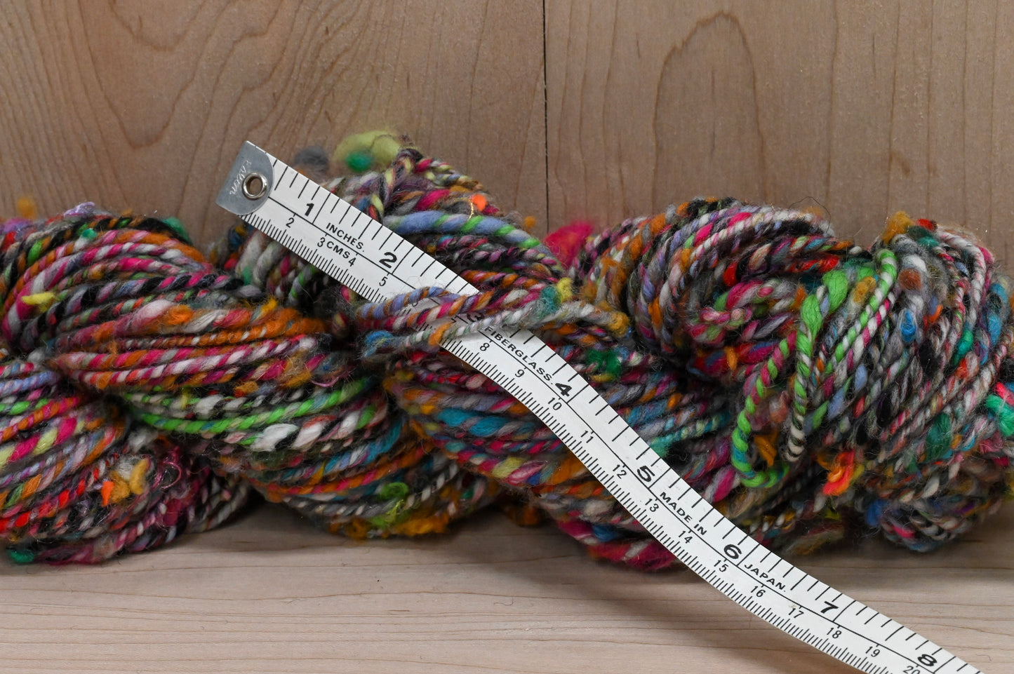 Handspun Concrete Flowers Textured Art Yarn Using Recycled Fibers and Wool