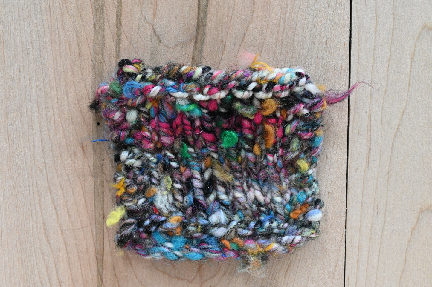 Handspun Concrete Flowers Textured Art Yarn Using Recycled Fibers and Wool