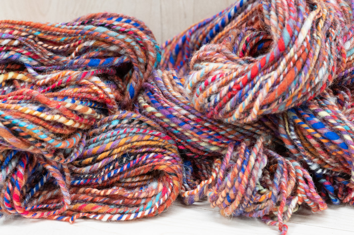 Handspun Warm Hearthstone Yarn Using 100% Wool