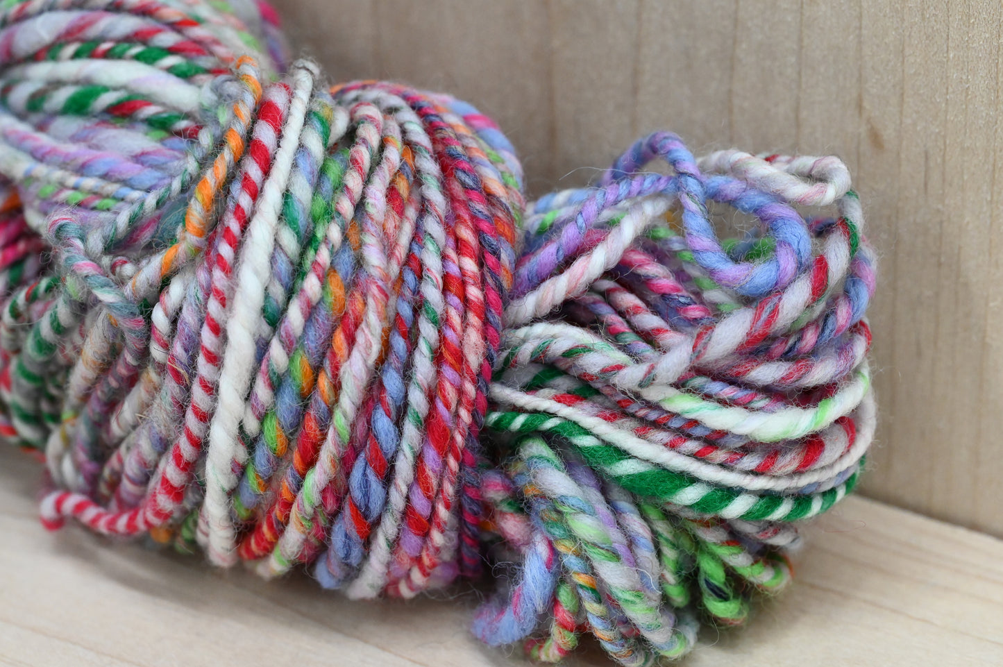 Handmade Icy Berries Handspun Yarn Using 100% Wool