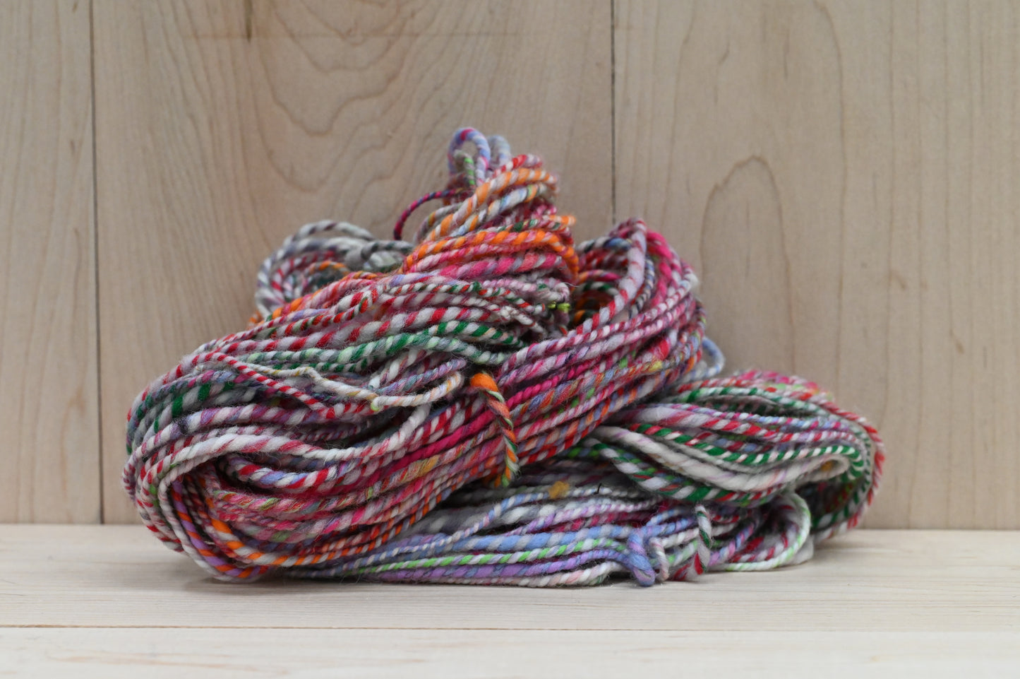 Handmade Icy Berries Handspun Yarn Using 100% Wool