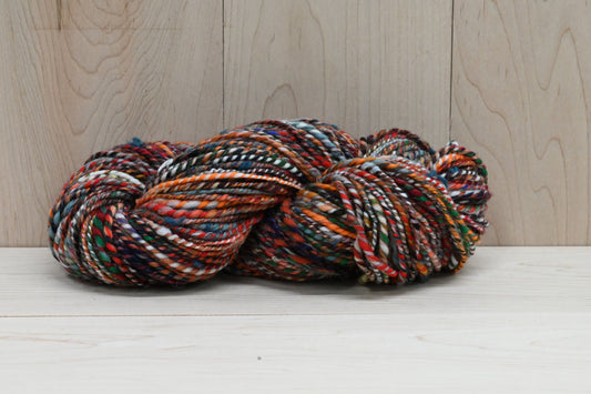 Handspun Dark Autumn Brick Red Blended Yarn Using 100% Wool