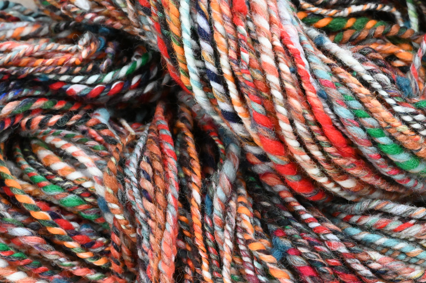 Handspun Dark Autumn Brick Red Blended Yarn Using 100% Wool
