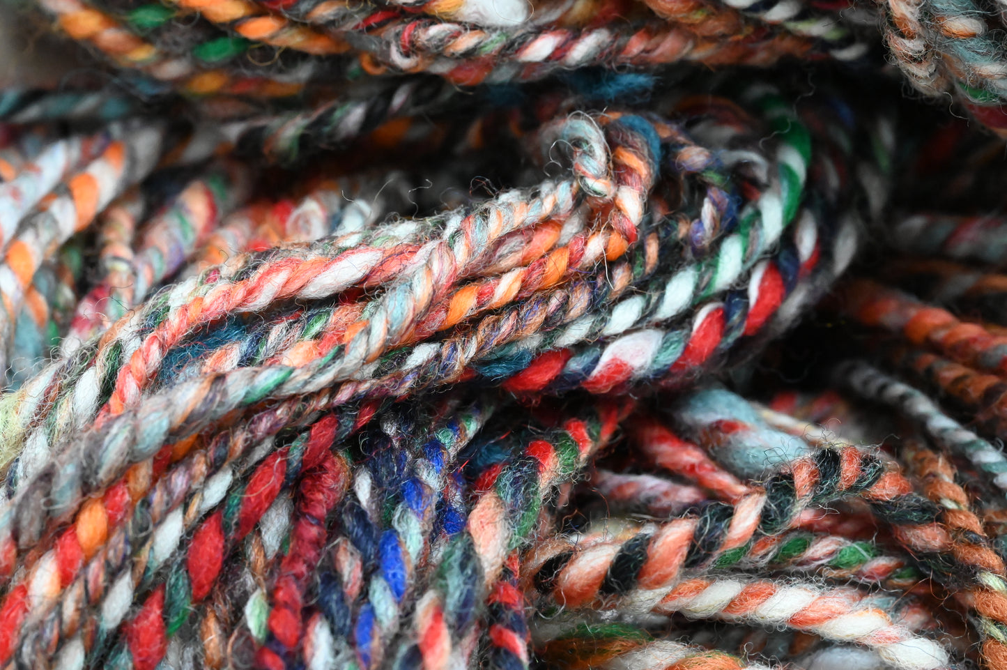 Handspun Dark Autumn Brick Red Blended Yarn Using 100% Wool