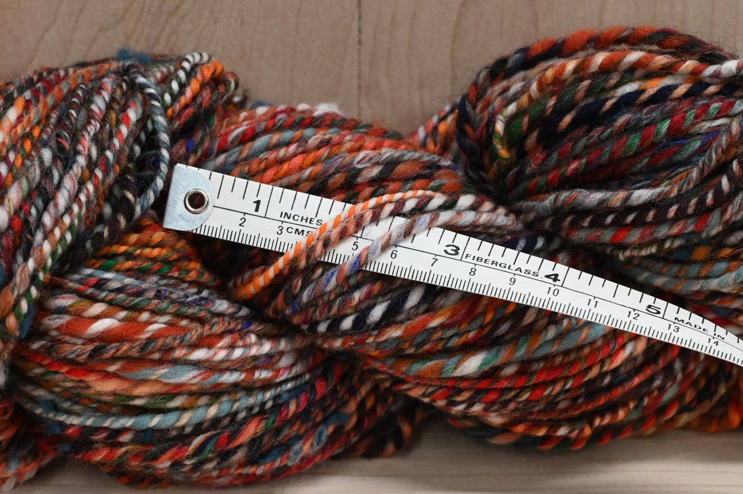 Handspun Dark Autumn Brick Red Blended Yarn Using 100% Wool