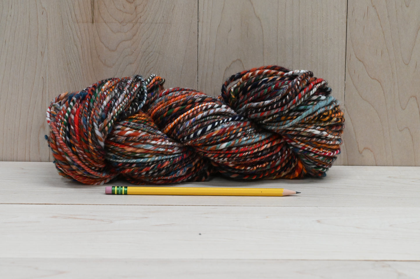 Handspun Dark Autumn Brick Red Blended Yarn Using 100% Wool