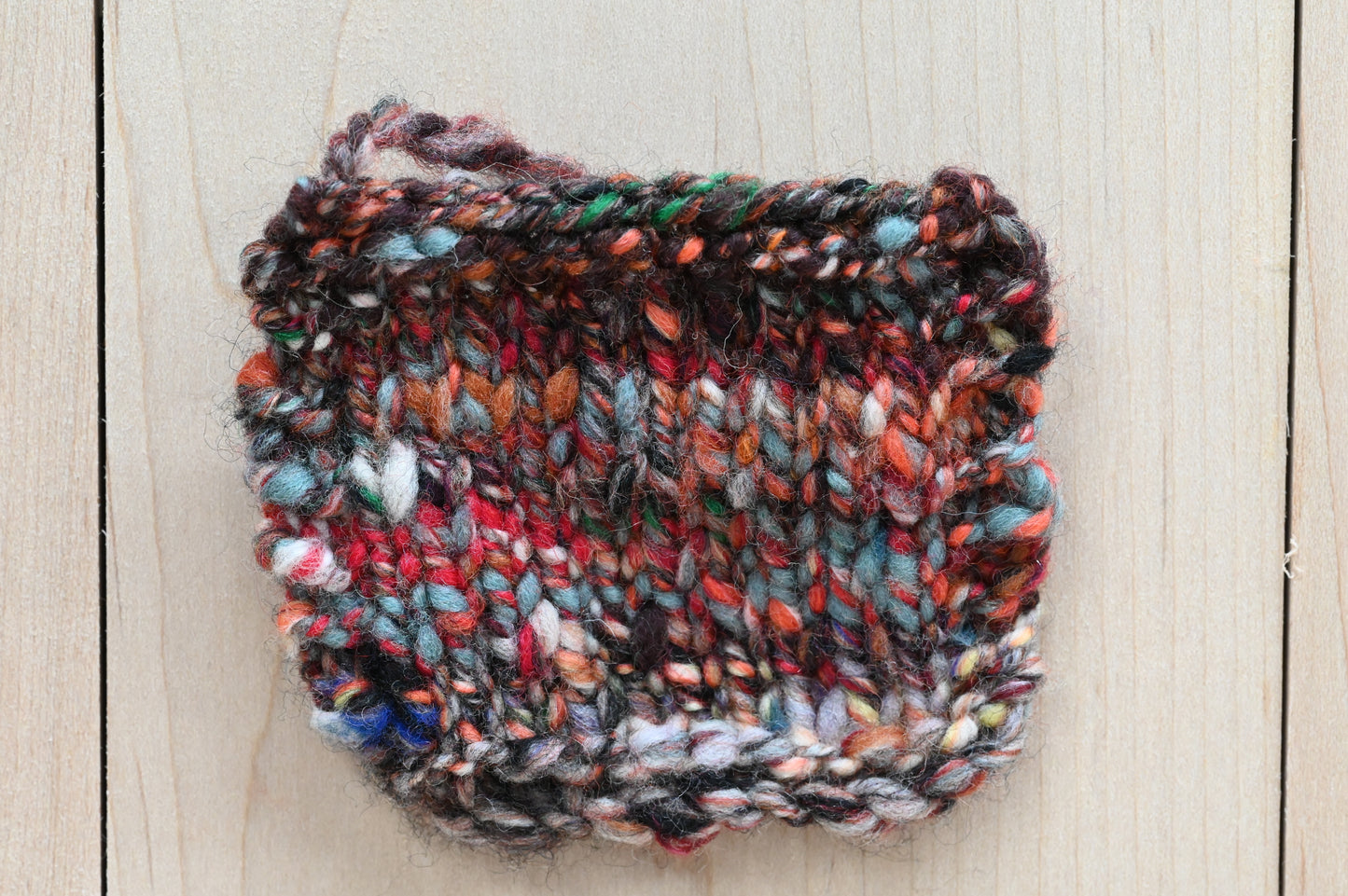 Handspun Dark Autumn Brick Red Blended Yarn Using 100% Wool