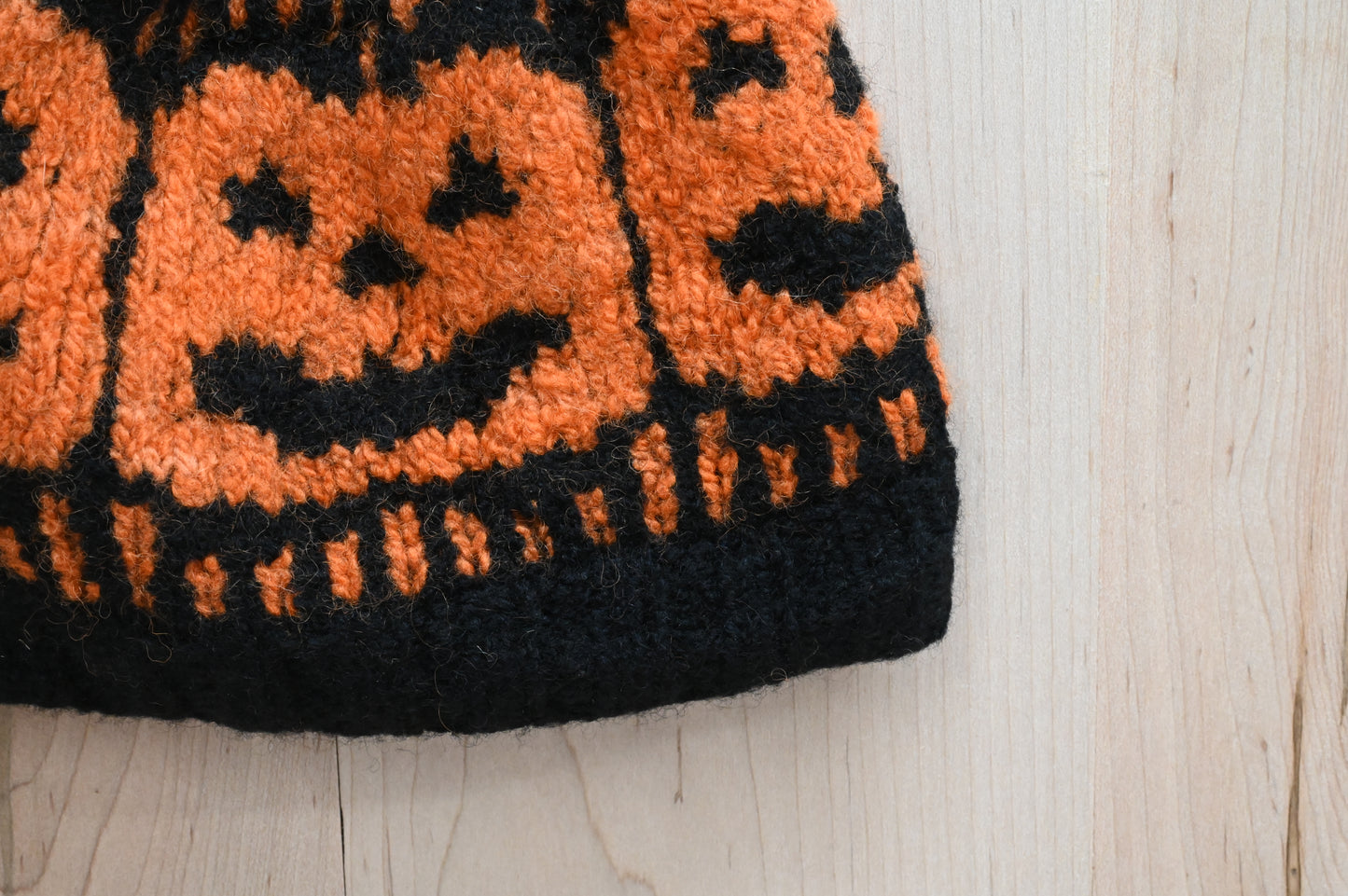 Handmade Children's Felted Smiling Jack-O'-Lantern Hat Using 100% Wool