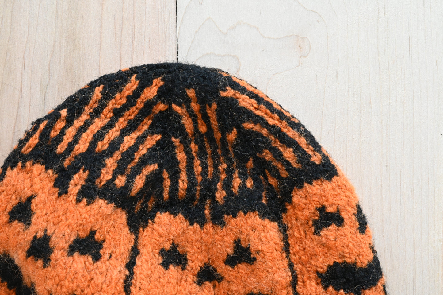 Handmade Children's Felted Smiling Jack-O'-Lantern Hat Using 100% Wool