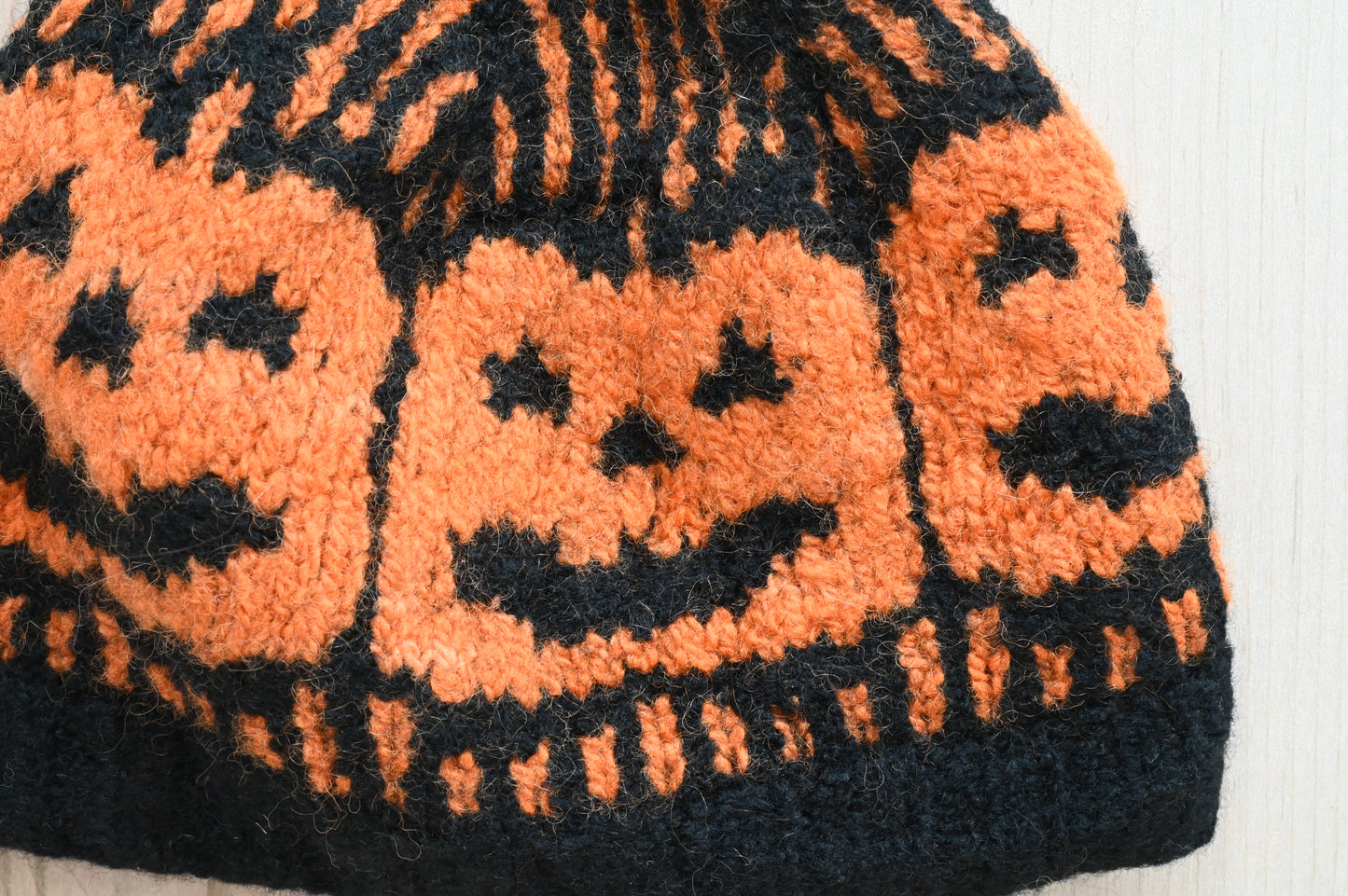 Handmade Children's Felted Smiling Jack-O'-Lantern Hat Using 100% Wool