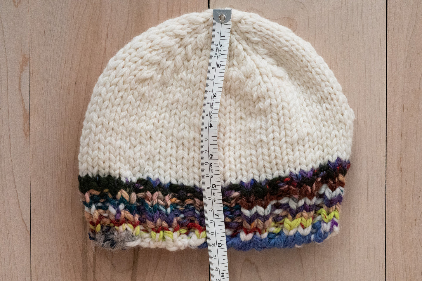 Handmade Zero-Waste, Dark and Colorful Hanspun Brim and White Hat Using 100% Wool