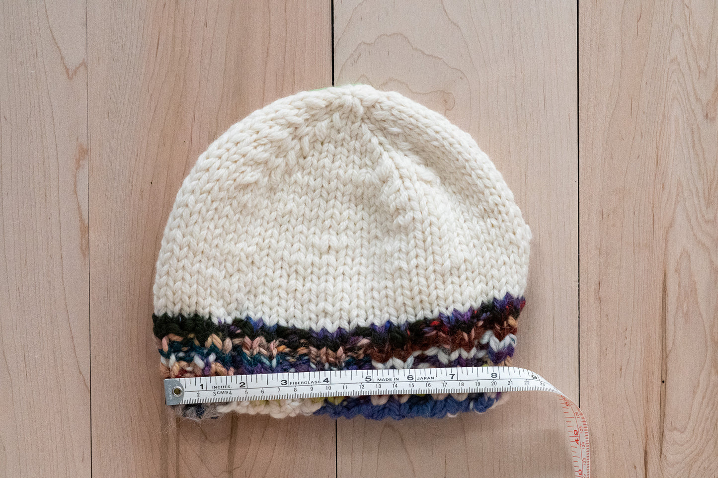 Handmade Zero-Waste, Dark and Colorful Hanspun Brim and White Hat Using 100% Wool