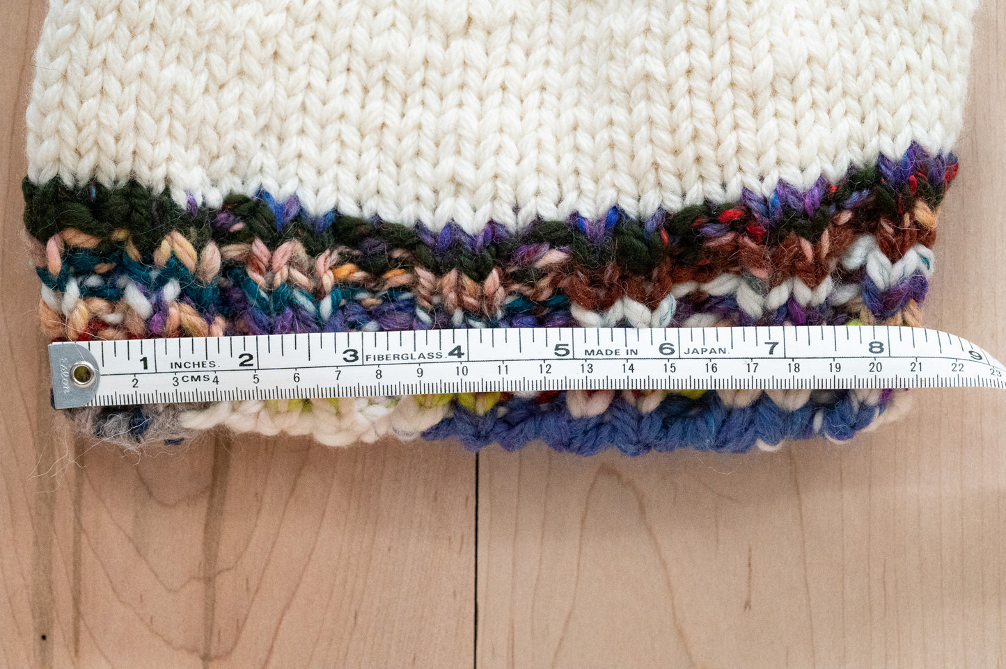 Handmade Zero-Waste, Dark and Colorful Hanspun Brim and White Hat Using 100% Wool