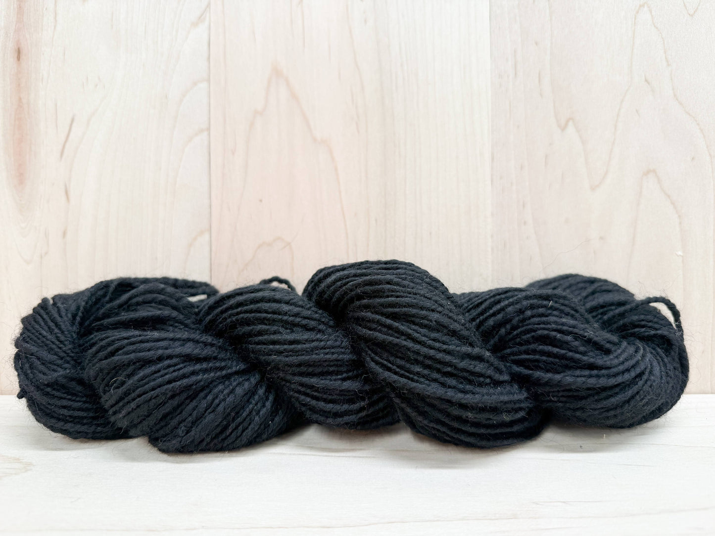 Handmade Obsidian Jet Black Wool Yarn Using 100% Ethical Wool