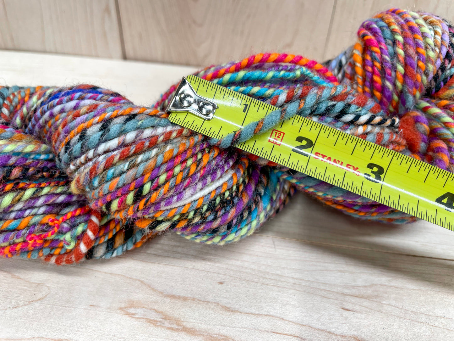 Handspun Vibrant Purple, Orange, and Multicolor Yarn Using 100% Wool