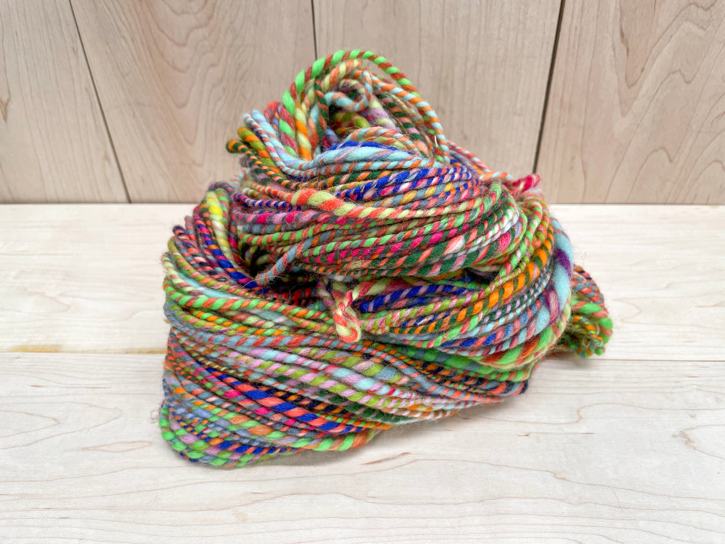 Handspun Bouncy Meadows Yarn Using 100% Wool