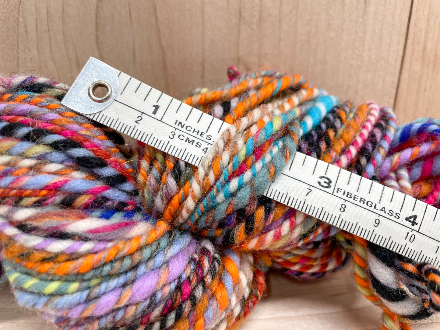 Handspun Orange, Green, Blue, Purple, and Multicolor Yarn Using 100% Wool