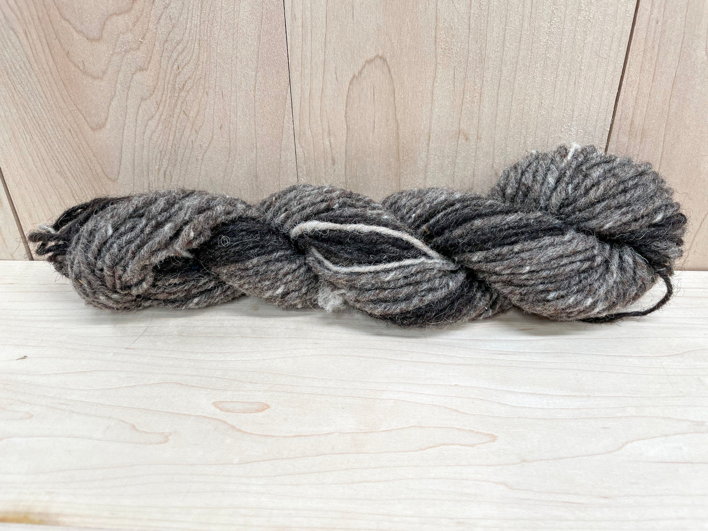 Handspun Uneven Striping Tonal Gray Mini-Skein Yarn Using 100% Wool