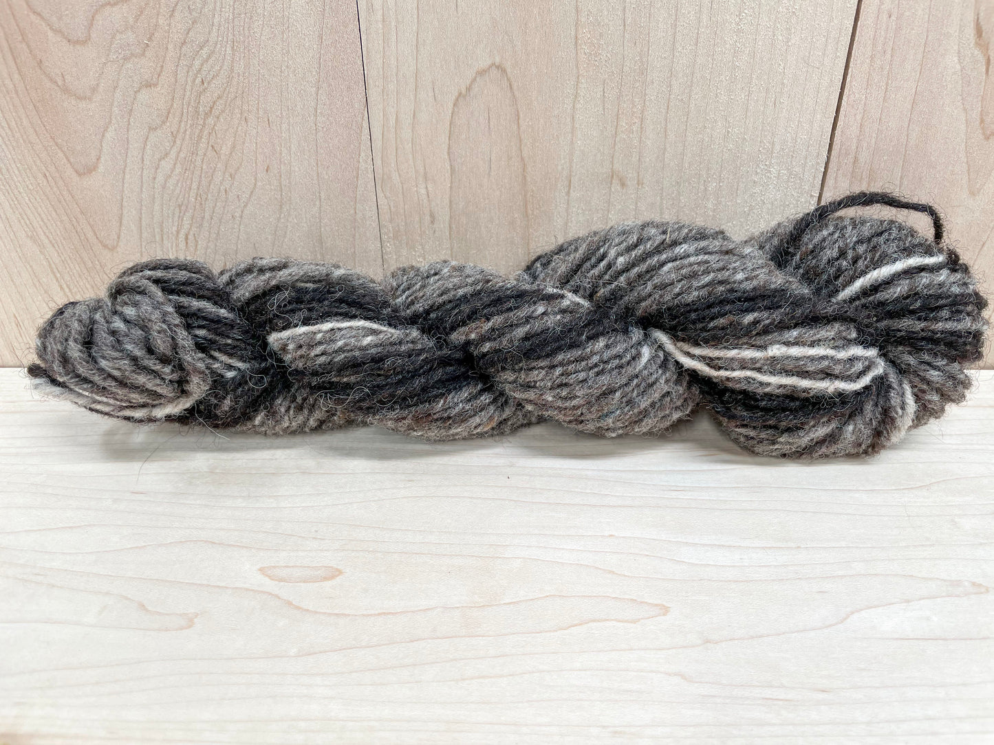 Handspun Uneven Striping Tonal Gray Mini-Skein Yarn Using 100% Wool