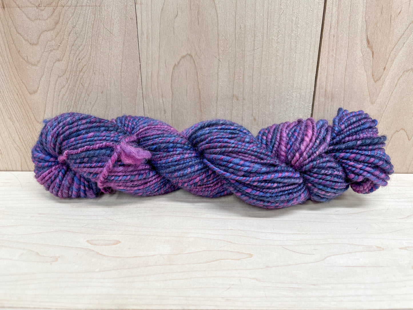 Handspun Deep Berry Night Yarn Using 100% Wool