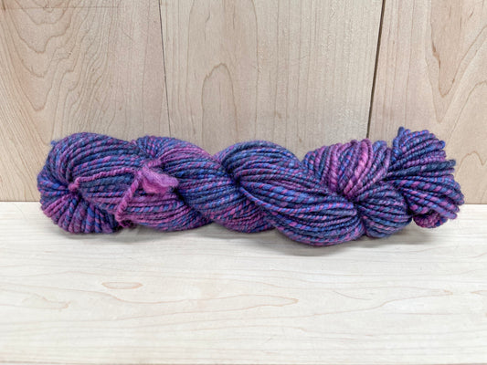Handspun Deep Berry Night Yarn Using 100% Wool