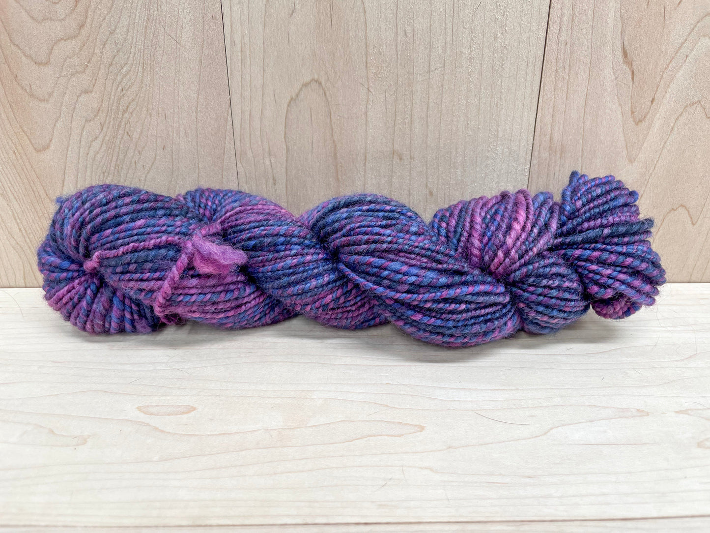 Handspun Deep Berry Night Yarn Using 100% Wool