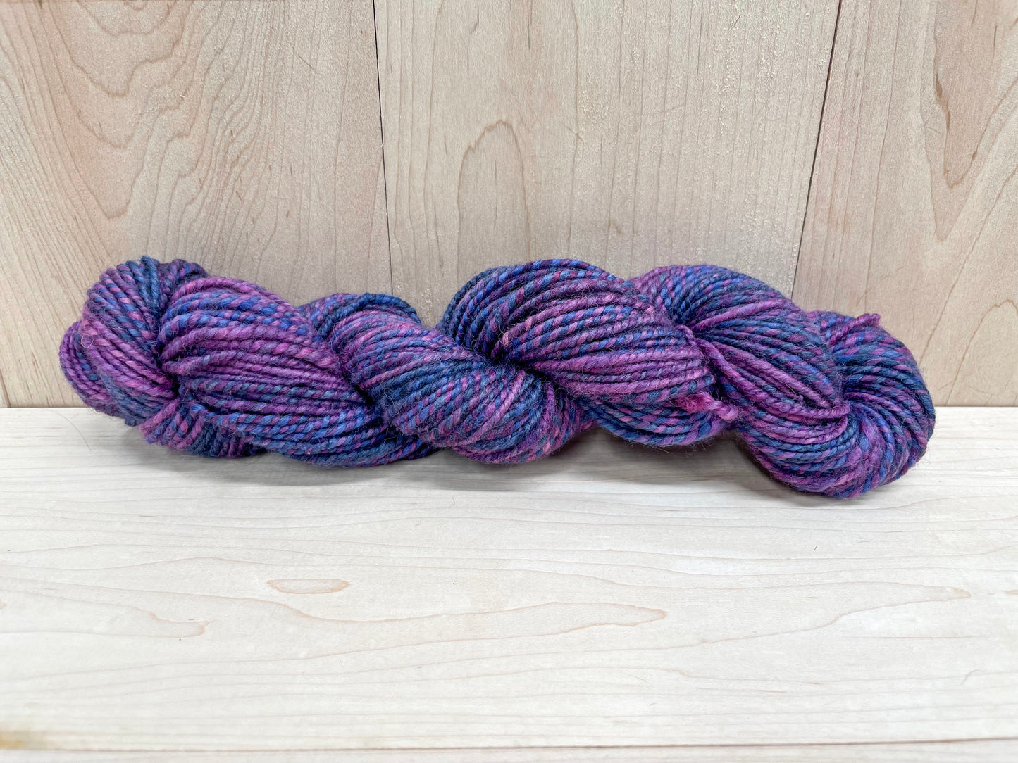 Handspun Deep Berry Night Yarn Using 100% Wool