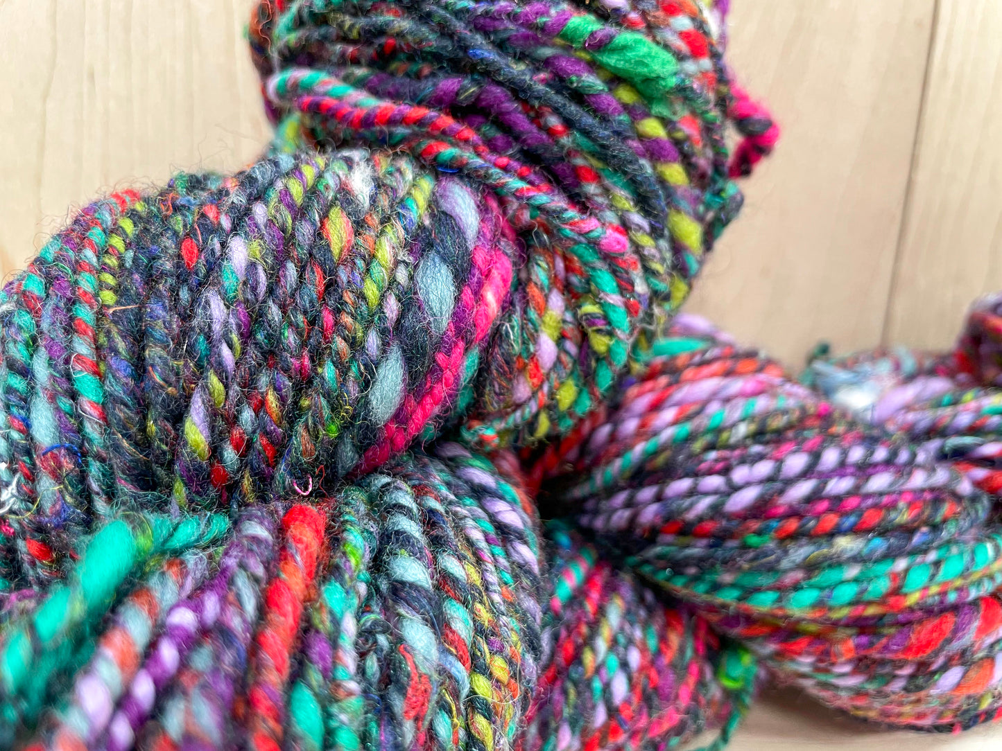 Handspun Midnight Jewels Wool-Blend Yarn