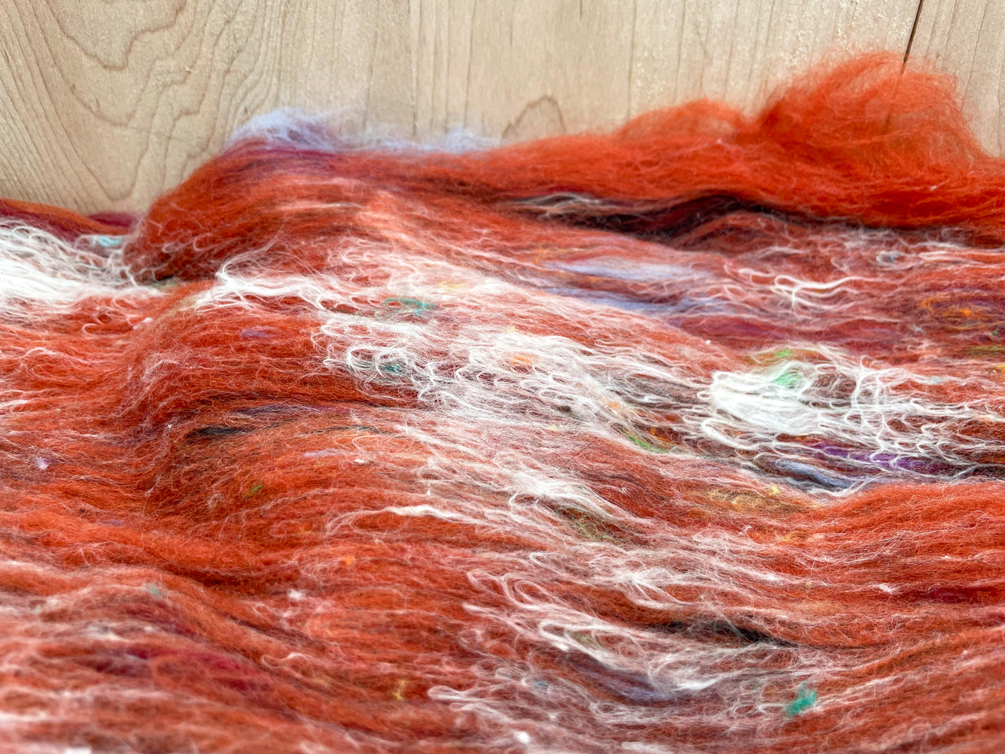 Handmade Vibrant Springtime Wool Art Batt Using Sustainable Materials