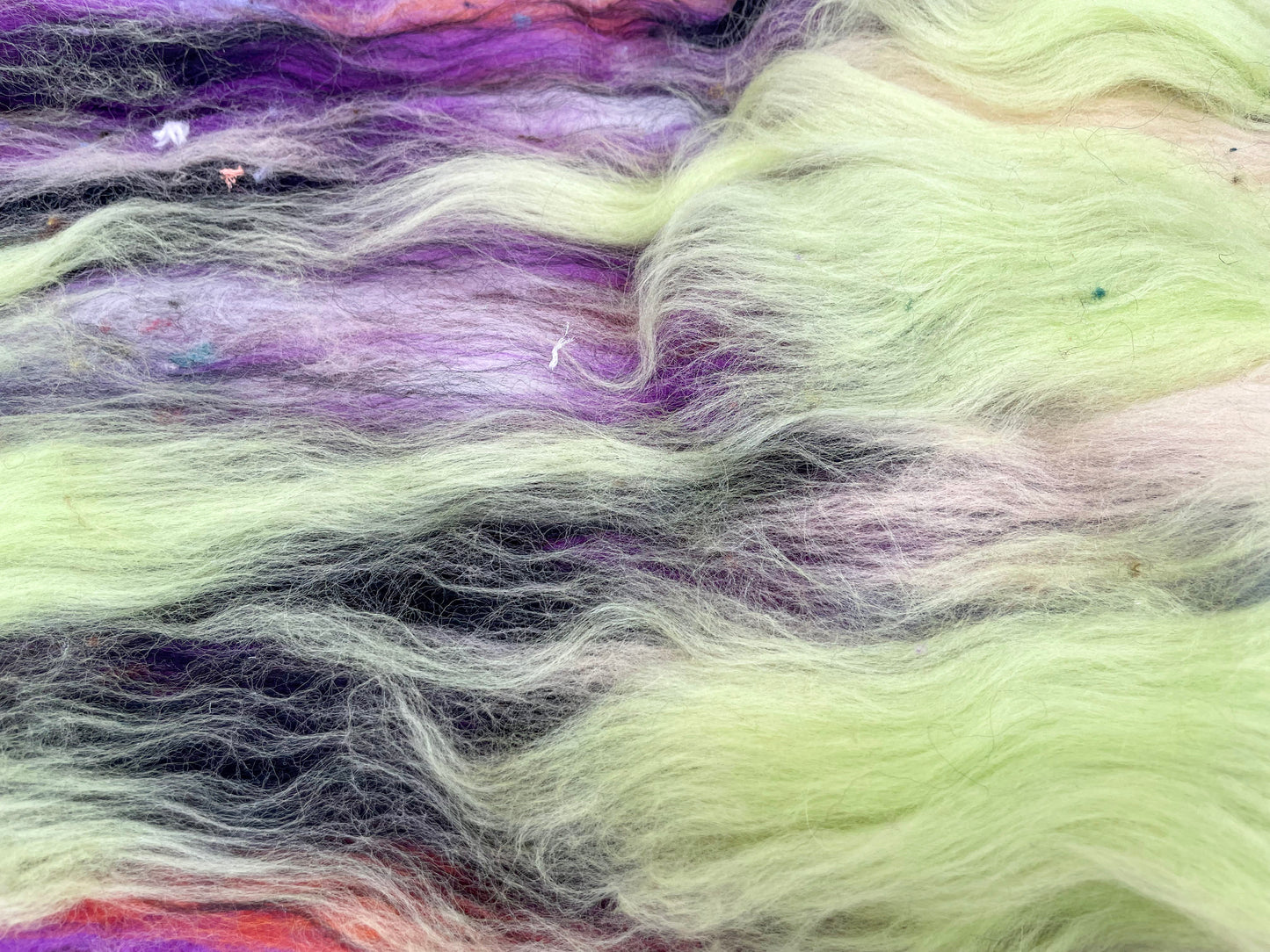 Handmade Vibrant Springtime Wool Art Batt Using Sustainable Materials