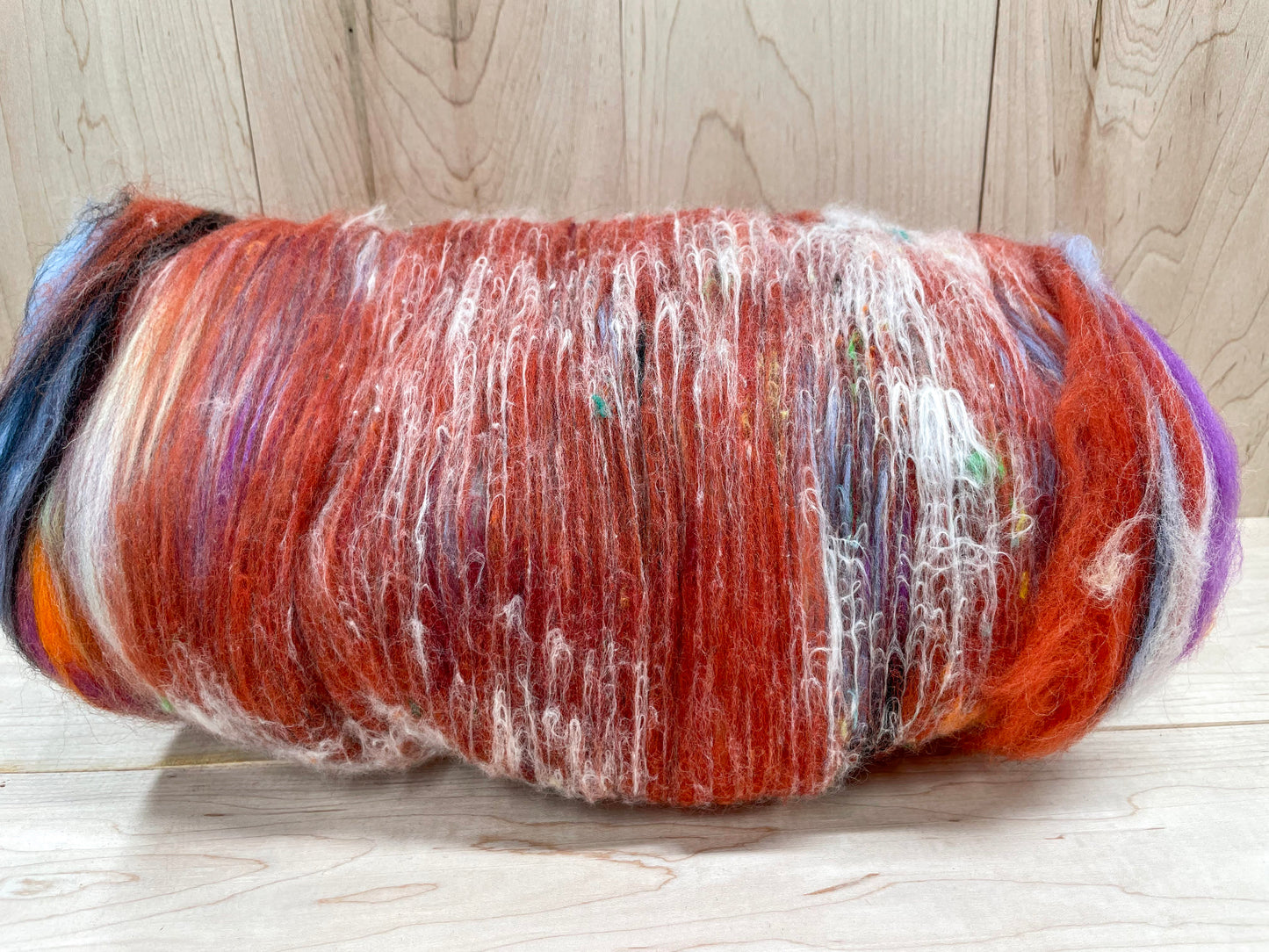 Handmade Vibrant Springtime Wool Art Batt Using Sustainable Materials