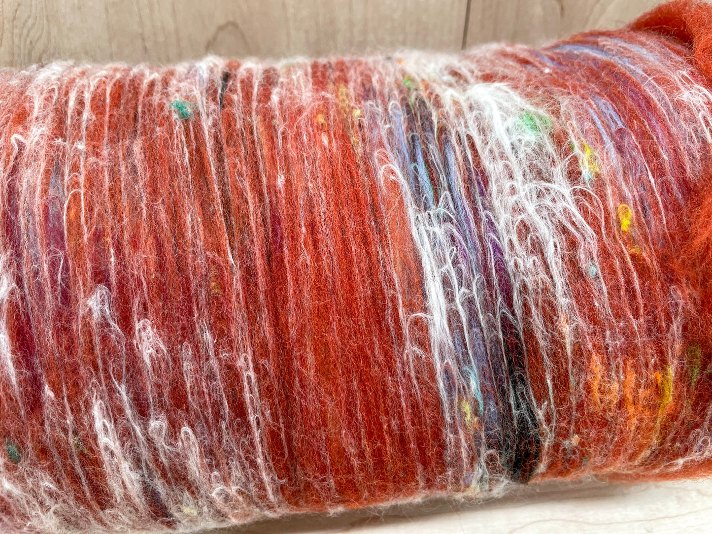 Handmade Vibrant Springtime Wool Art Batt Using Sustainable Materials