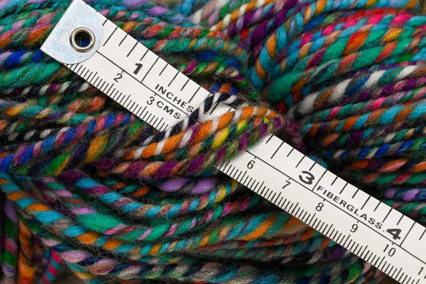 Handspun Colorful Peacock Yarn Using 100% Hand-Blended Wool