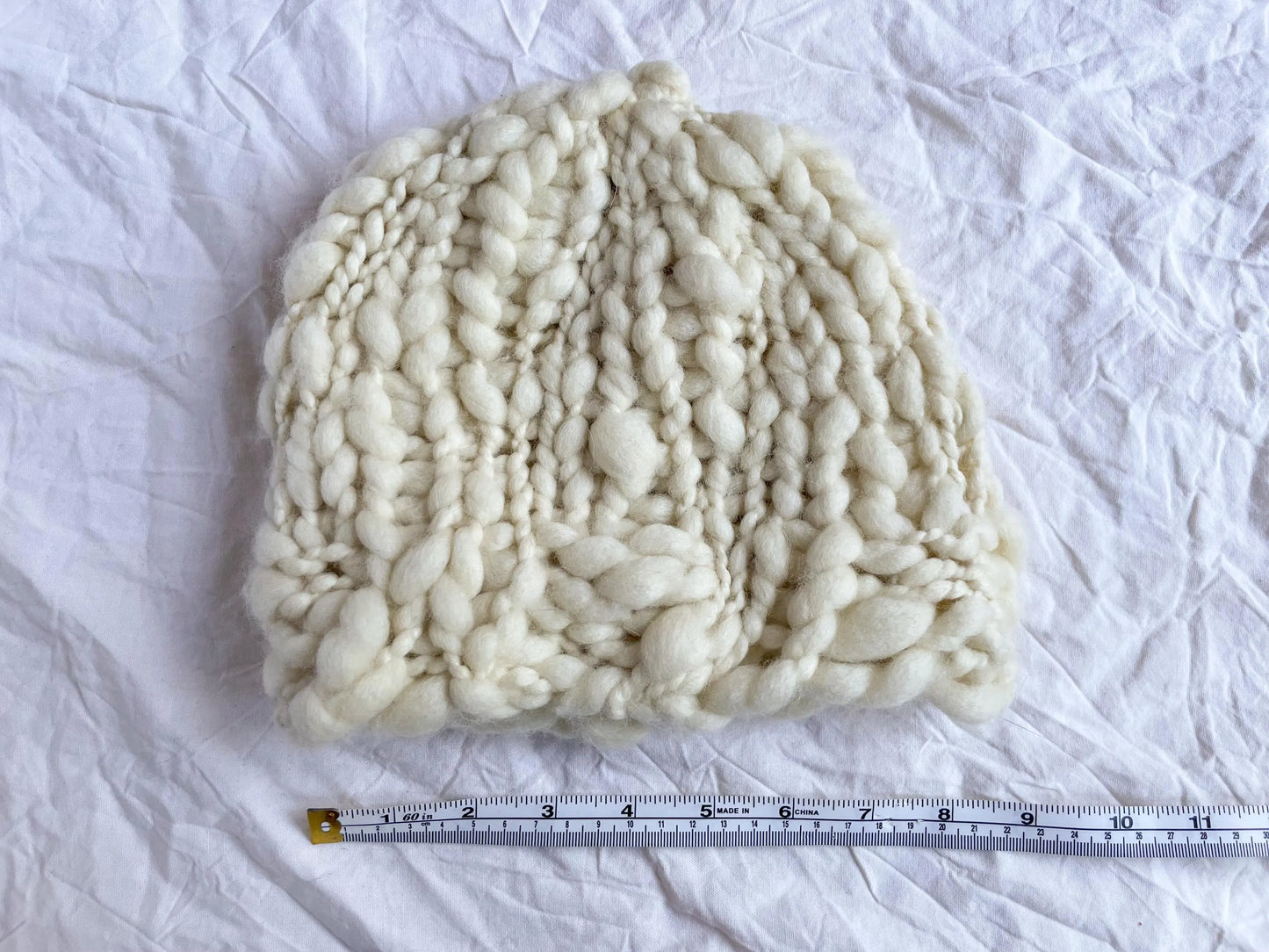 Handmade Cloud Beanie Using 100% Recycled Wool