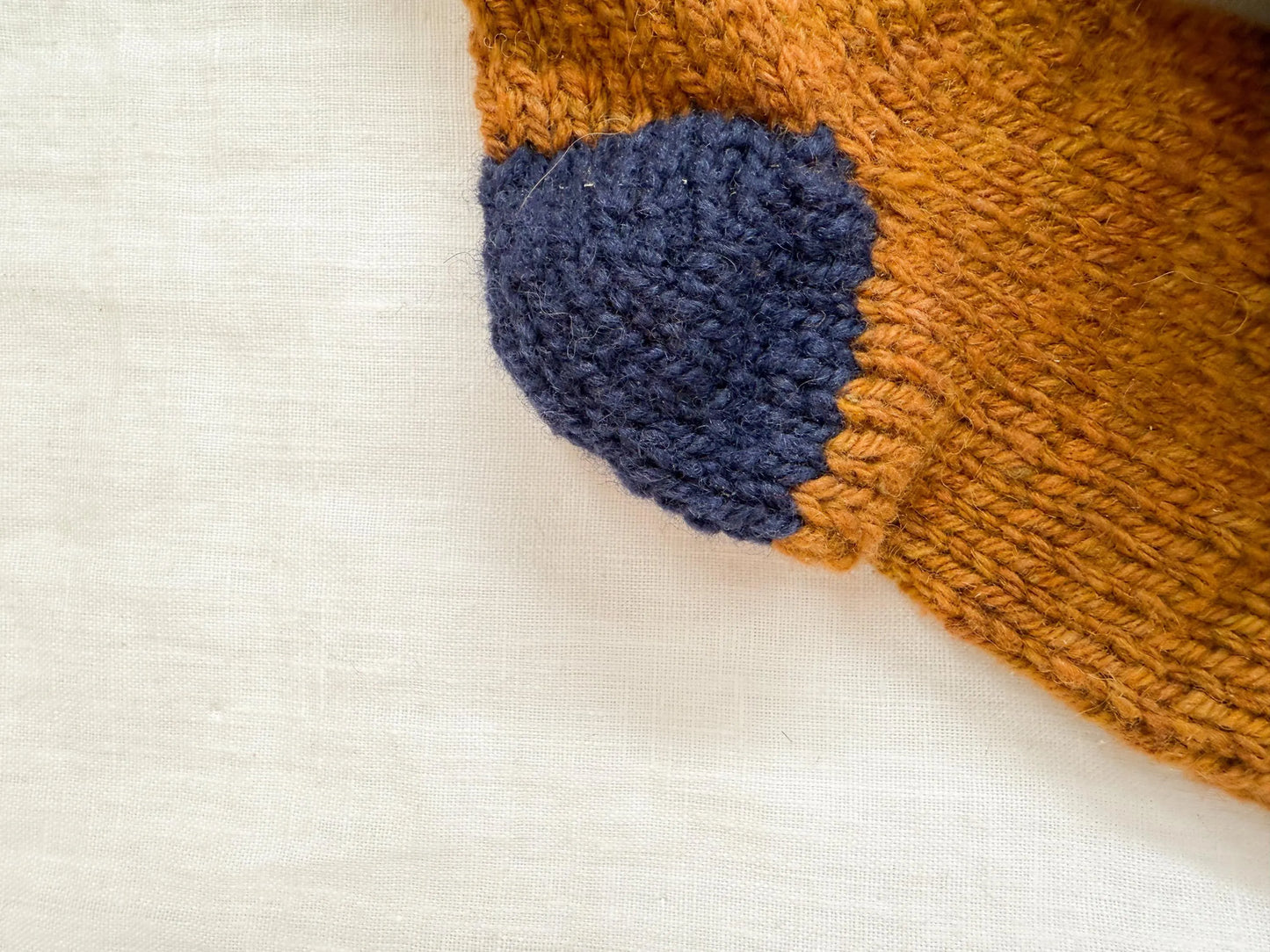 Handmade Brown and Navy Wool Socks Using 100% Small-Farm Wool