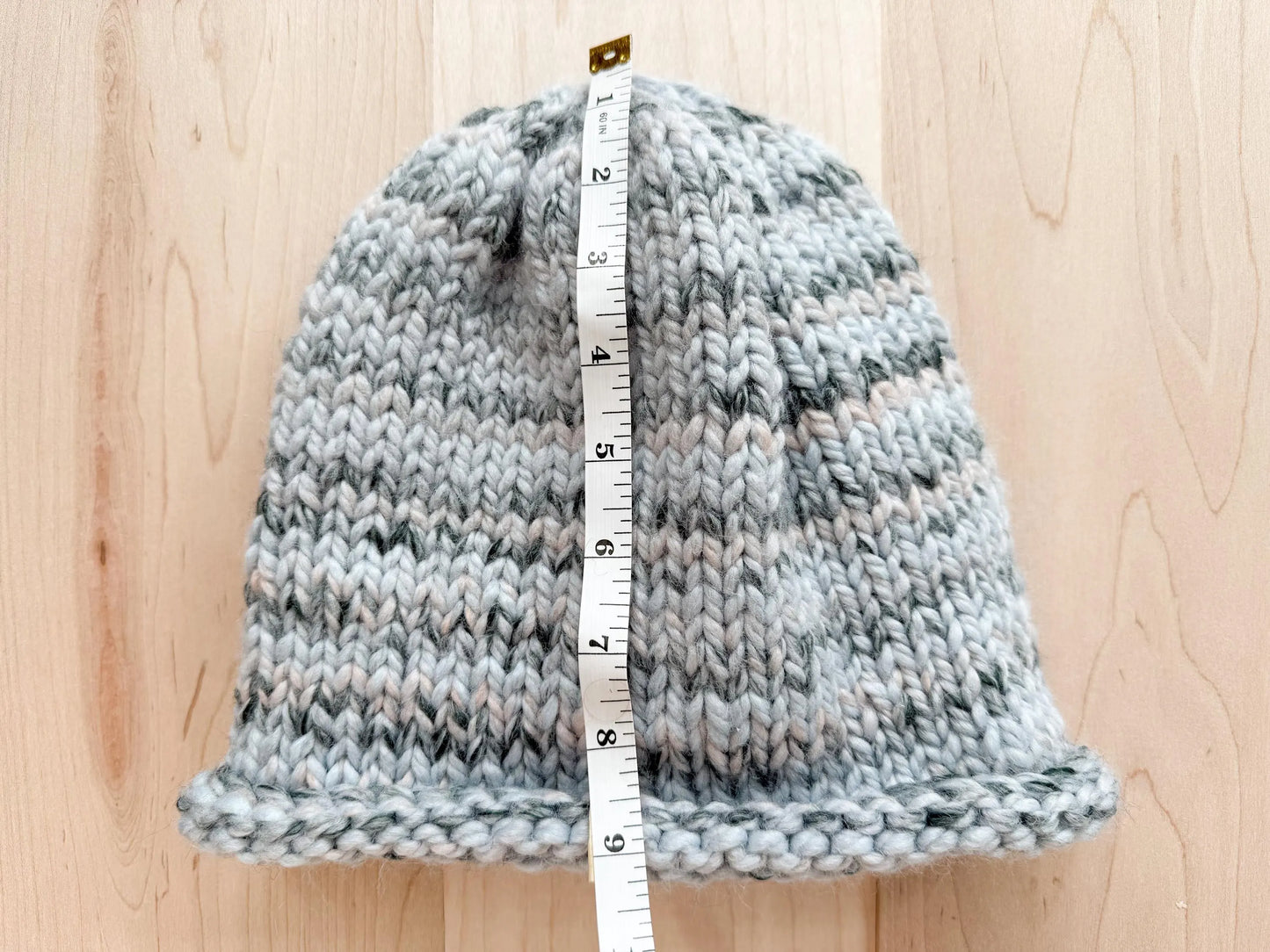 Handmade Machine Washable Foggy Beanie Using 100% Secondhand Wool Blend Yarn