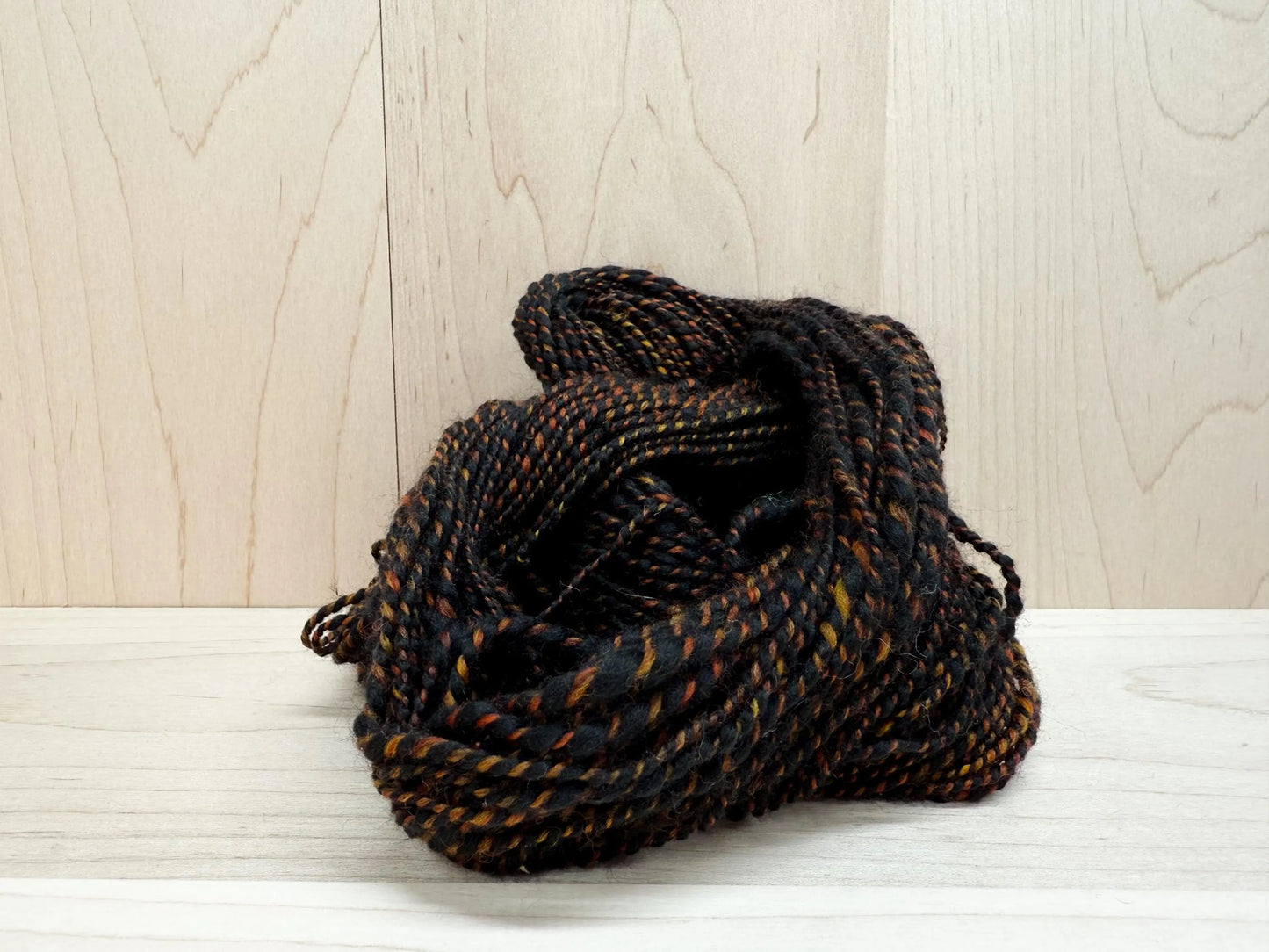 Handspun Dark Forest Marled Wool Blend Yarn