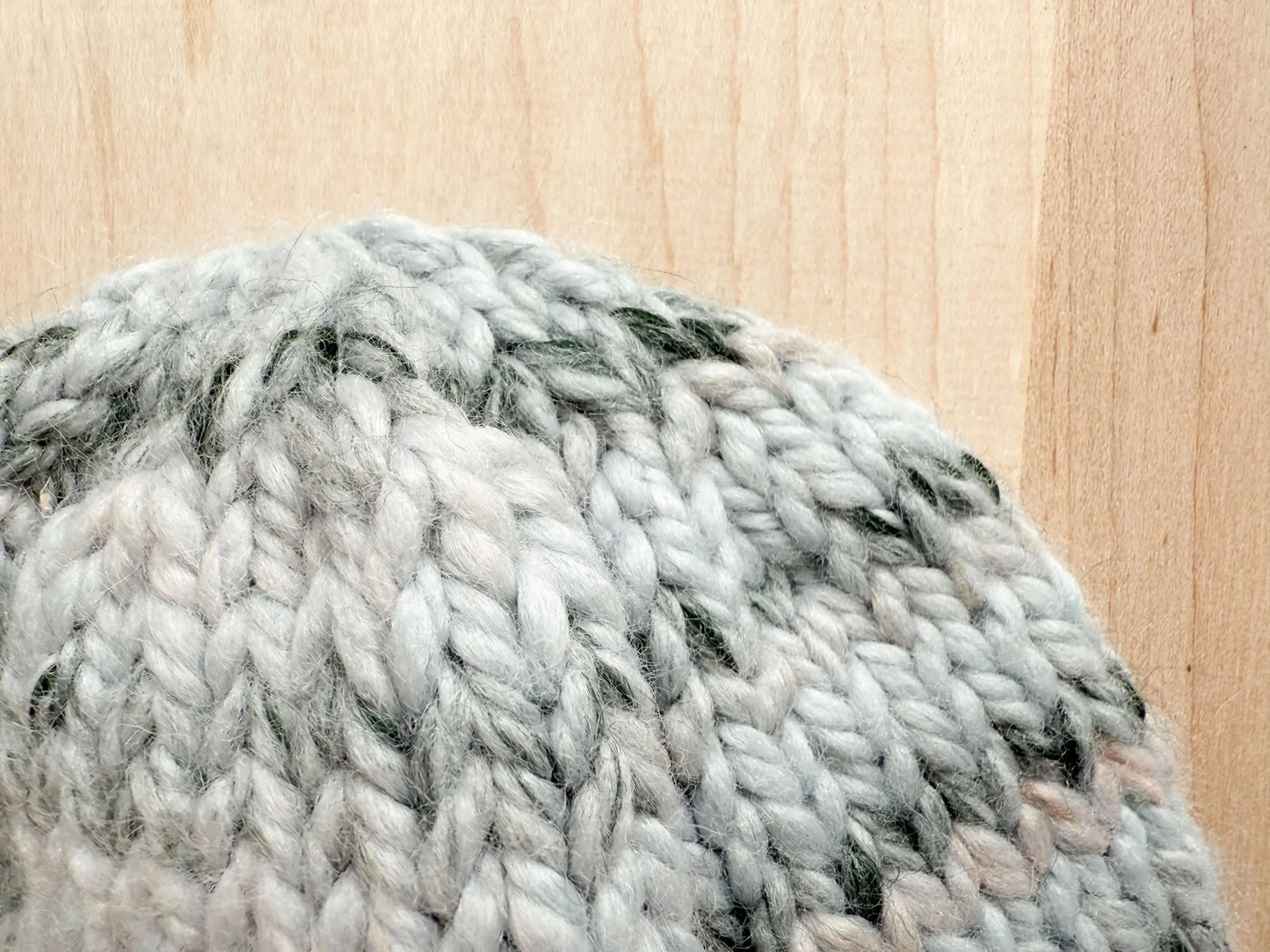 Handmade Machine Washable Foggy Beanie Using 100% Secondhand Wool Blend Yarn