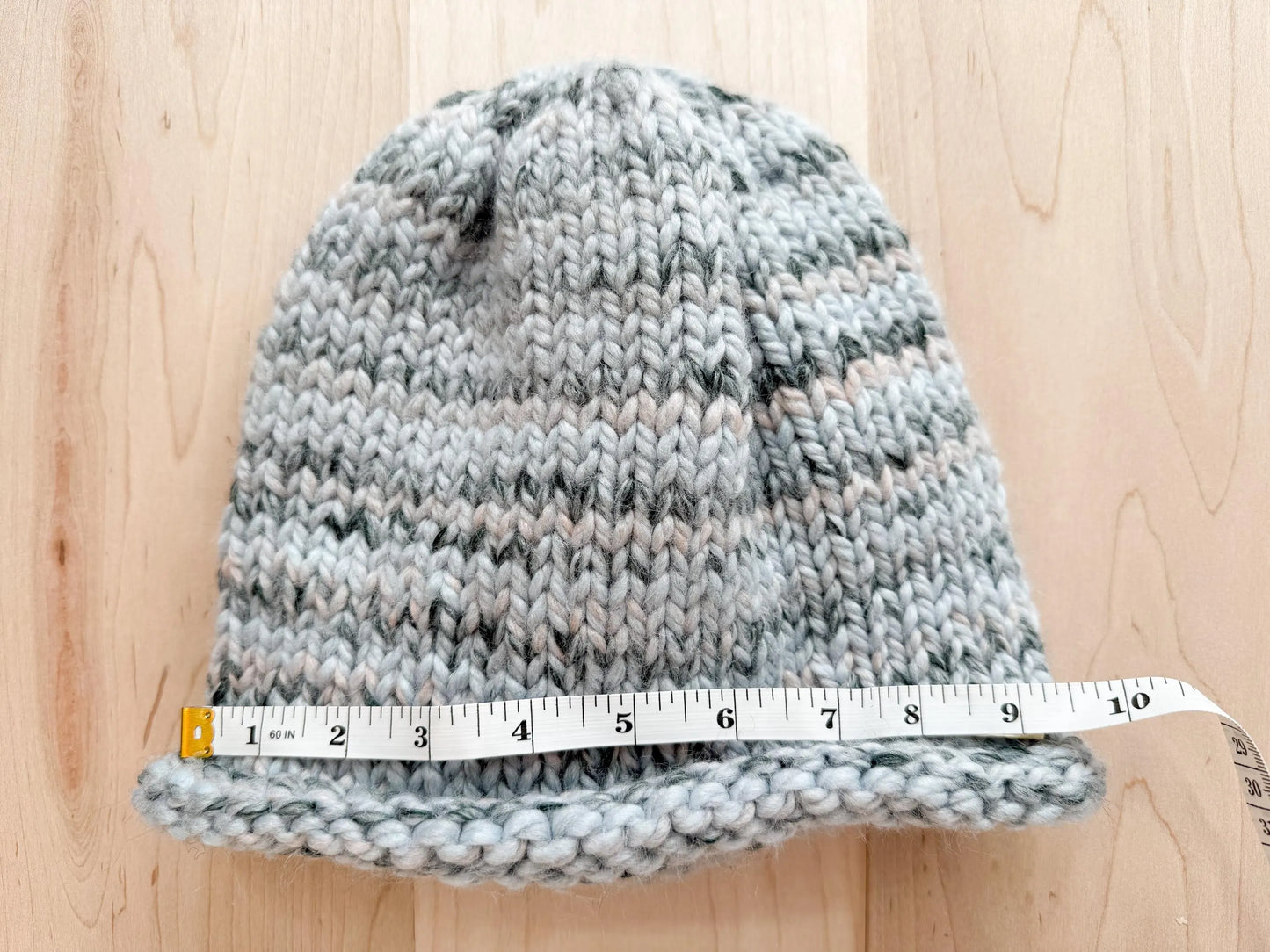 Handmade Machine Washable Foggy Beanie Using 100% Secondhand Wool Blend Yarn