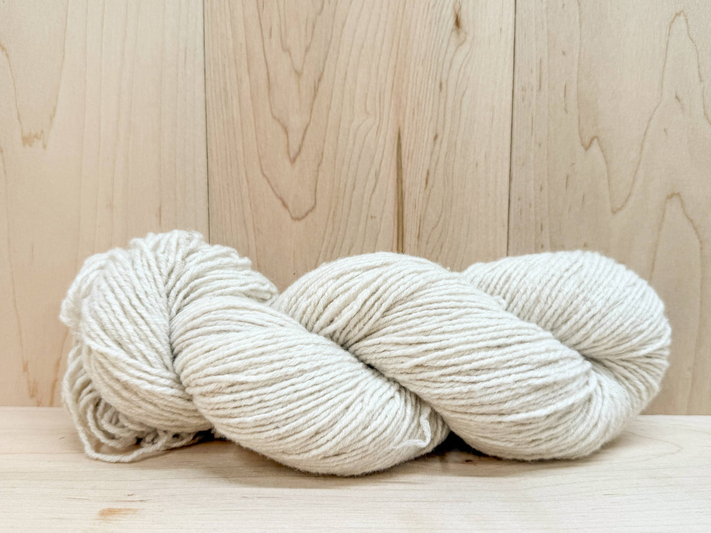 Handspun Creamy White DK Yarn Using 100% Recycled Wool