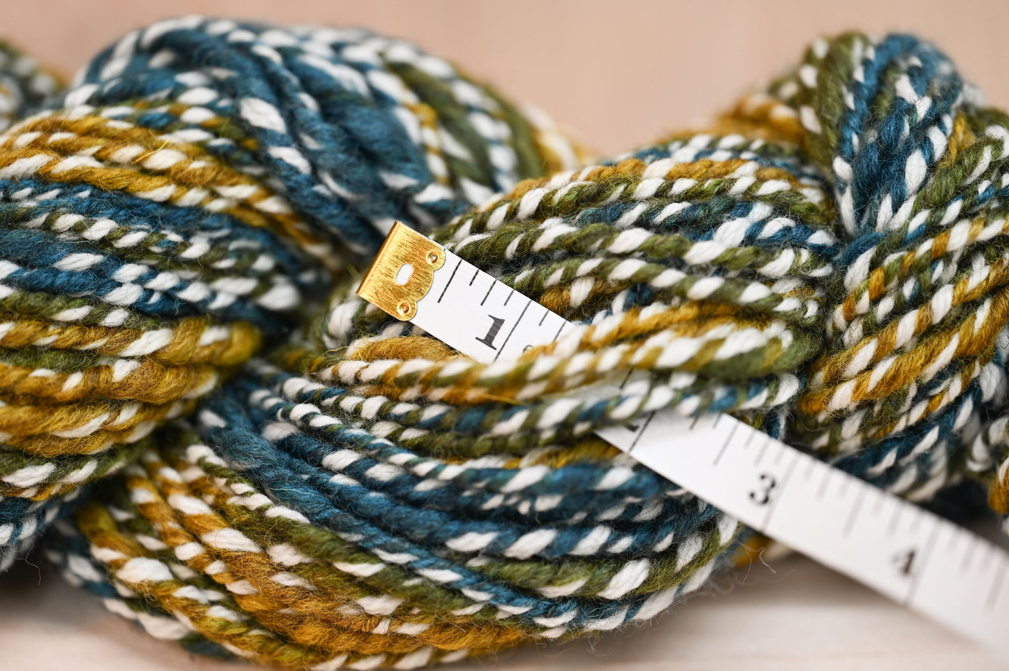 Handspun Sparkling Pond Water Yarn Using Recycled Wool