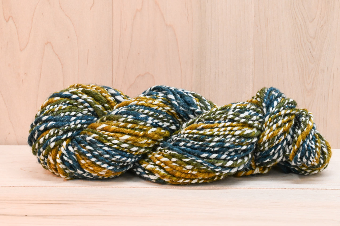 Handspun Sparkling Pond Water Yarn Using Recycled Wool